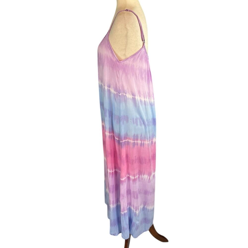 Tiare Hawaii Tie Dye Batik Maxi Dress Studded Bodice Sleeveless One Size - Picture 5 of 10